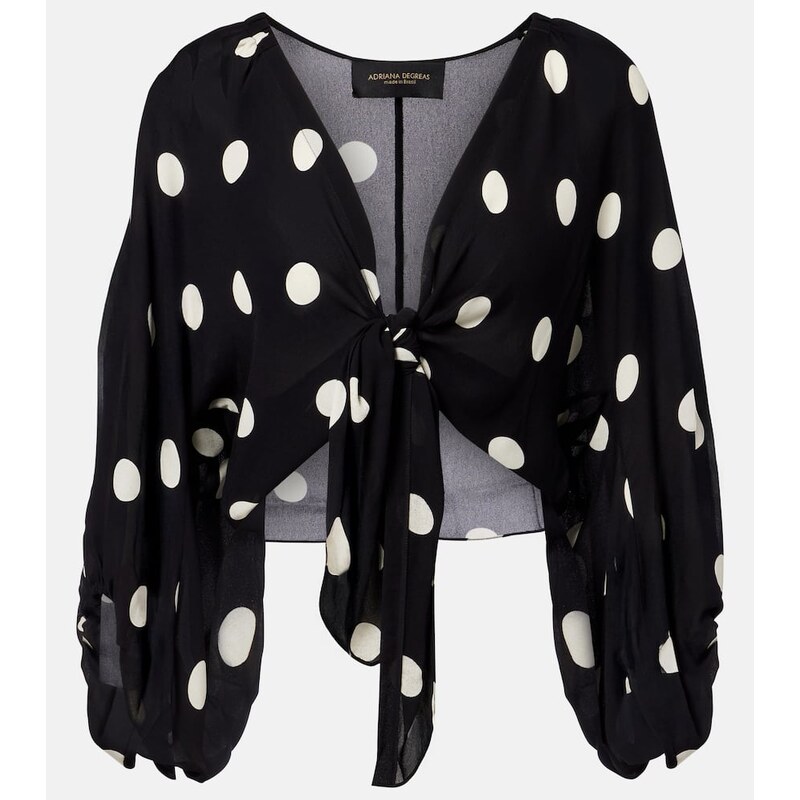 Adriana Degreas Polka-dot crop top 68189210