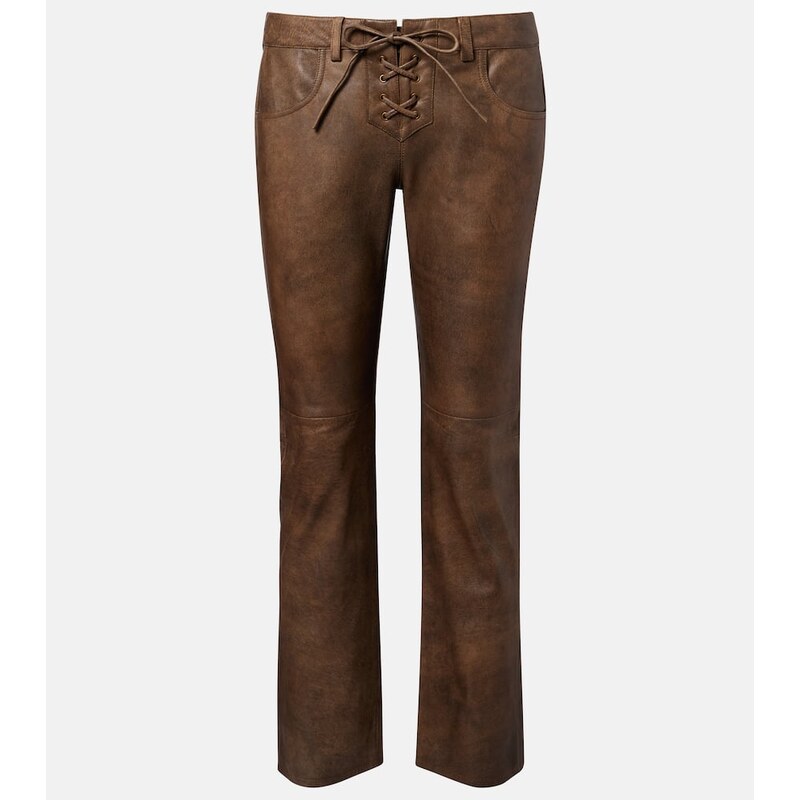 Isabel Marant Vanel leather straight pants 68112044