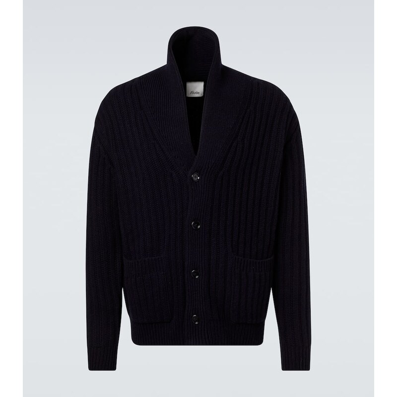 Allude Ribbed-knit wool and cashmere cardigan 68194476