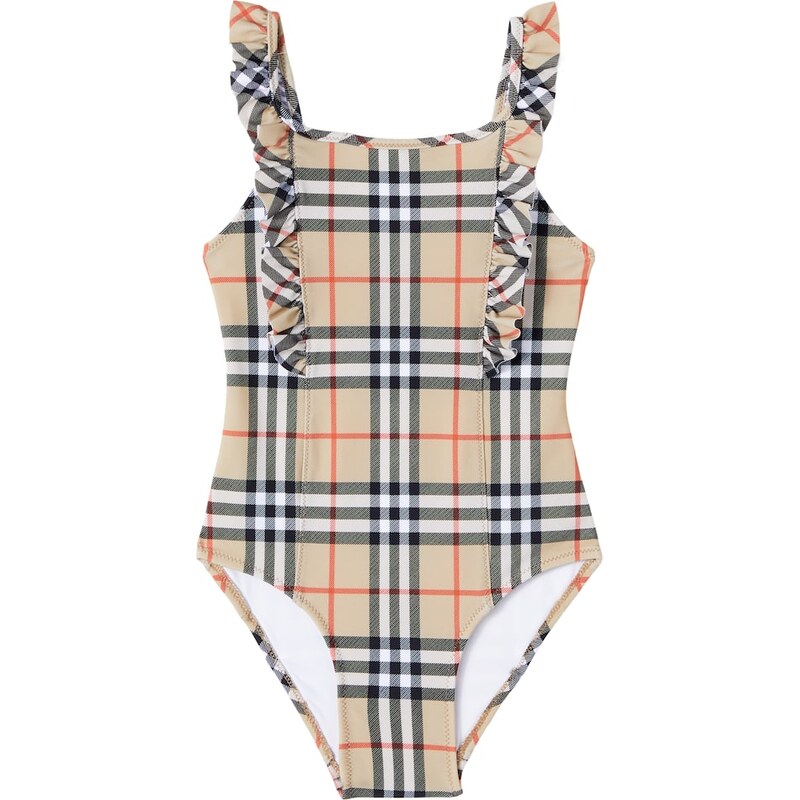 Burberry Kids Burberry Check ruffled swimsuit 68017619