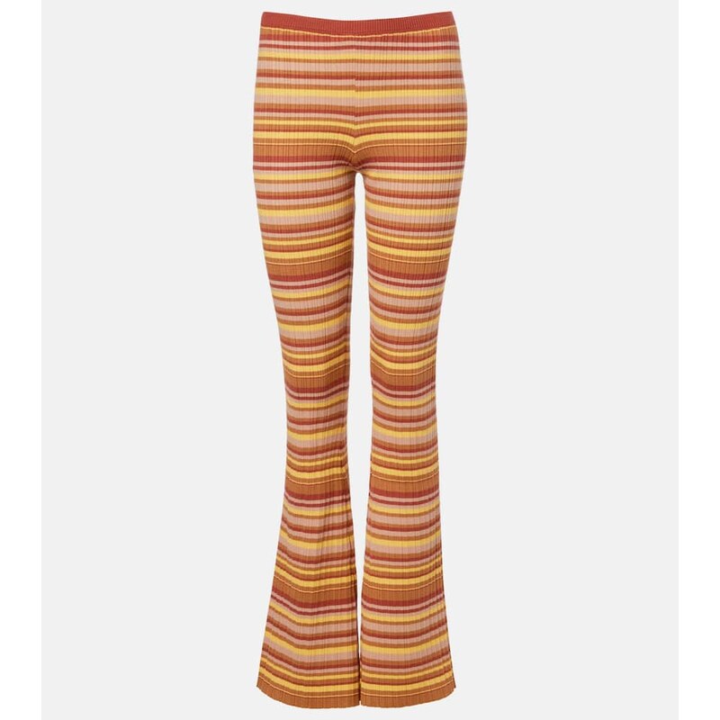 Bananhot Ann ribbed-knit striped flared pants 67946009