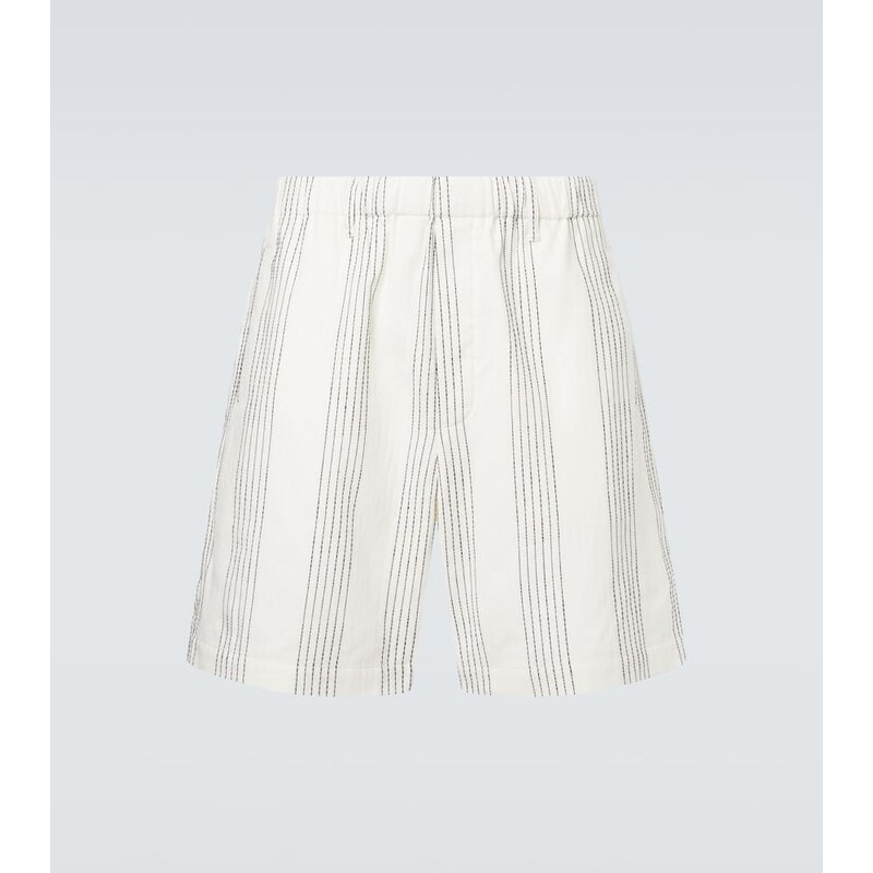 Commas Textured Striped cotton Bermuda shorts 67987046