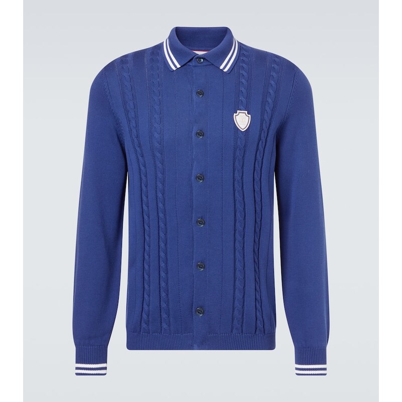 Brunello Cucinelli Cable-knit embroidered cotton cardigan 68283707