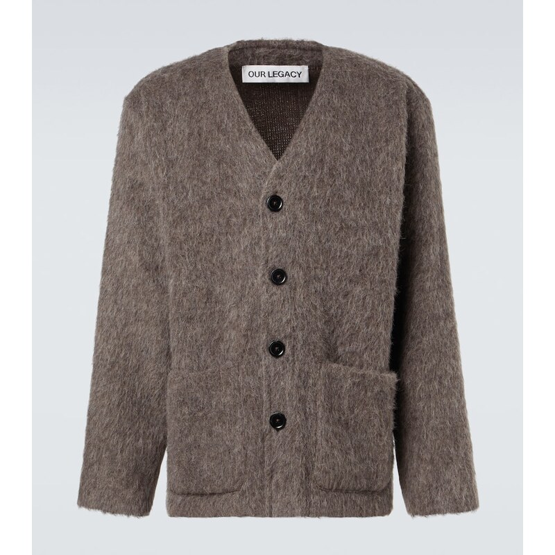 Our Legacy Leather-trimmed cardigan 68230372