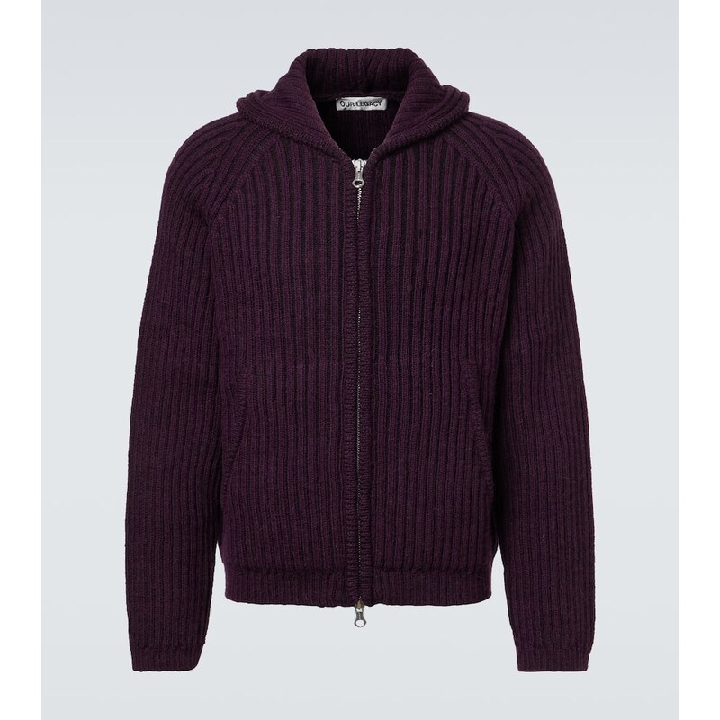 Our Legacy Level ribbed-knit wool zip-up hoodie 67946120