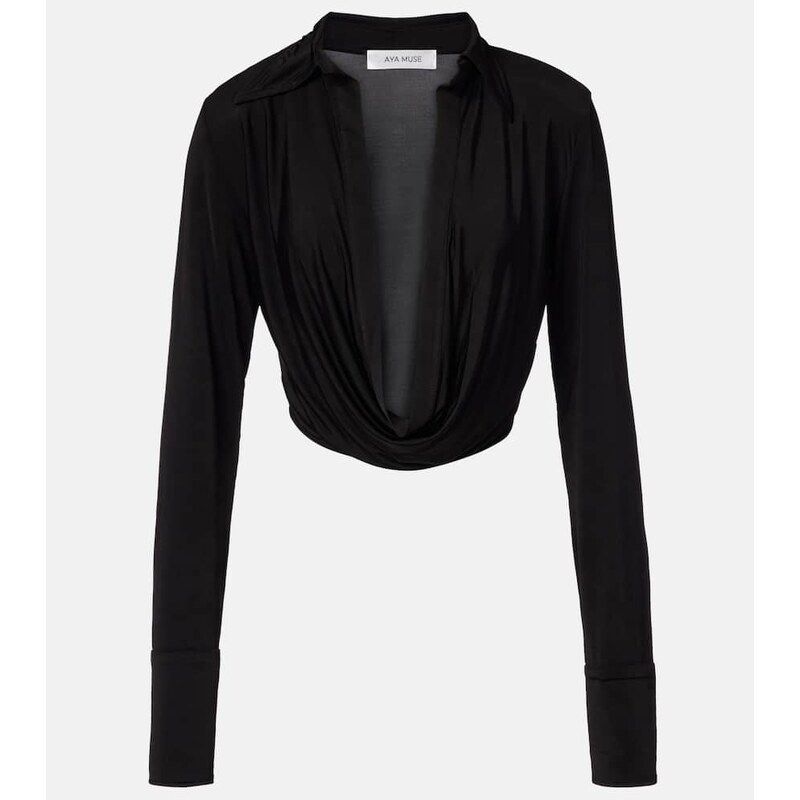 Aya Muse Freya draped crop top 68313183