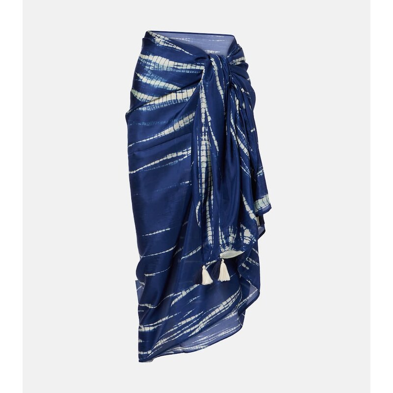 Anna Kosturova Tie-dye silk beach cover-up 68104804