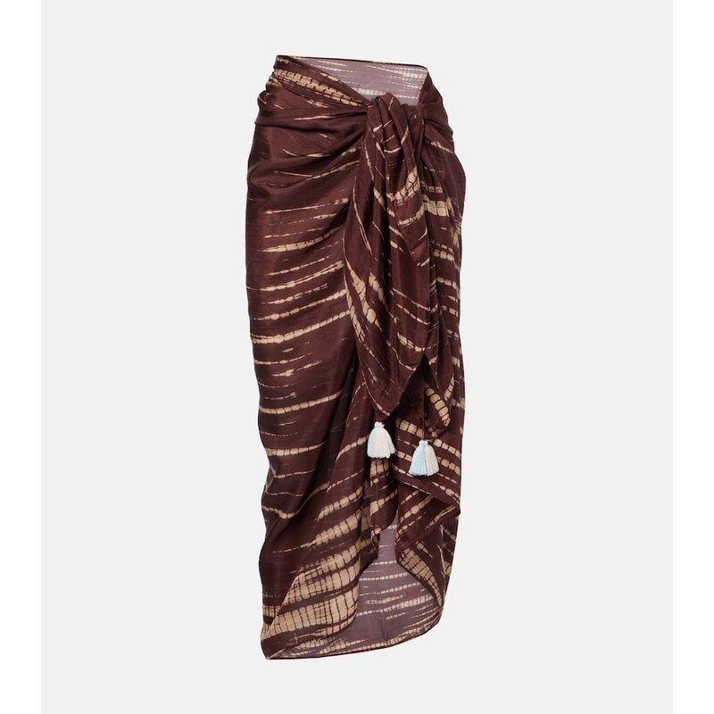 Anna Kosturova Tie-dye silk beach cover-up 67956418