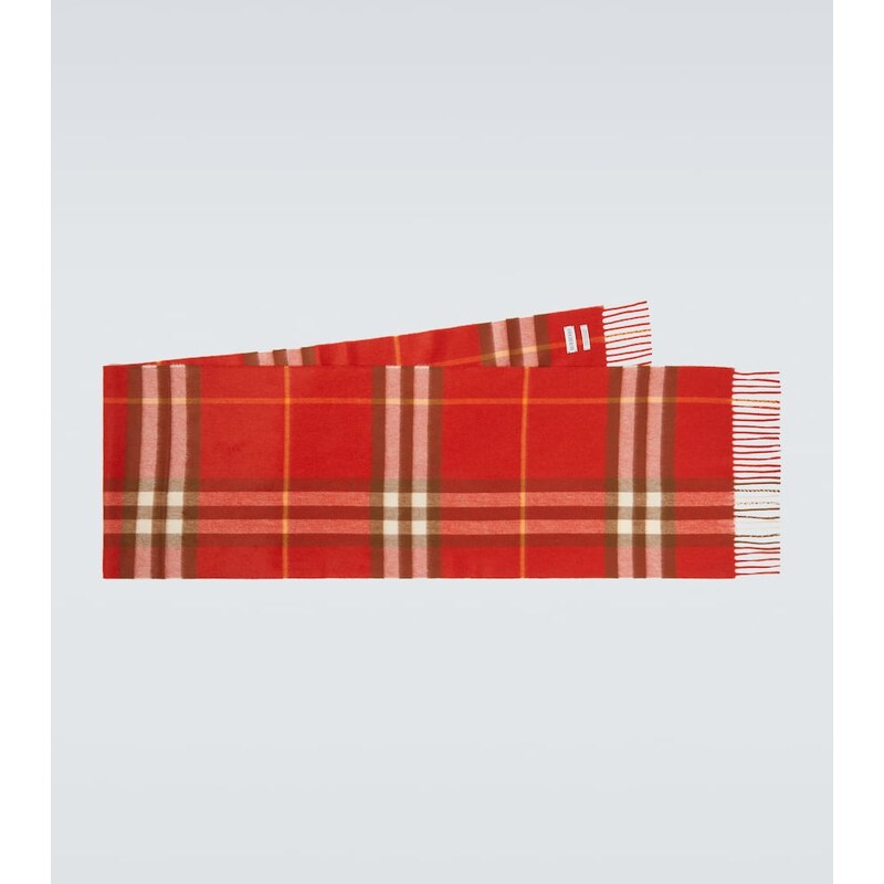 Burberry Burberry Check fringed cashmere scarf 68123244