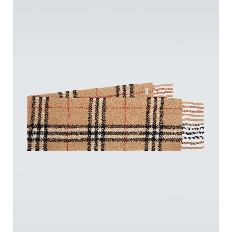 Burberry Burberry Check wool-blend bouclÃ scarf 68097523