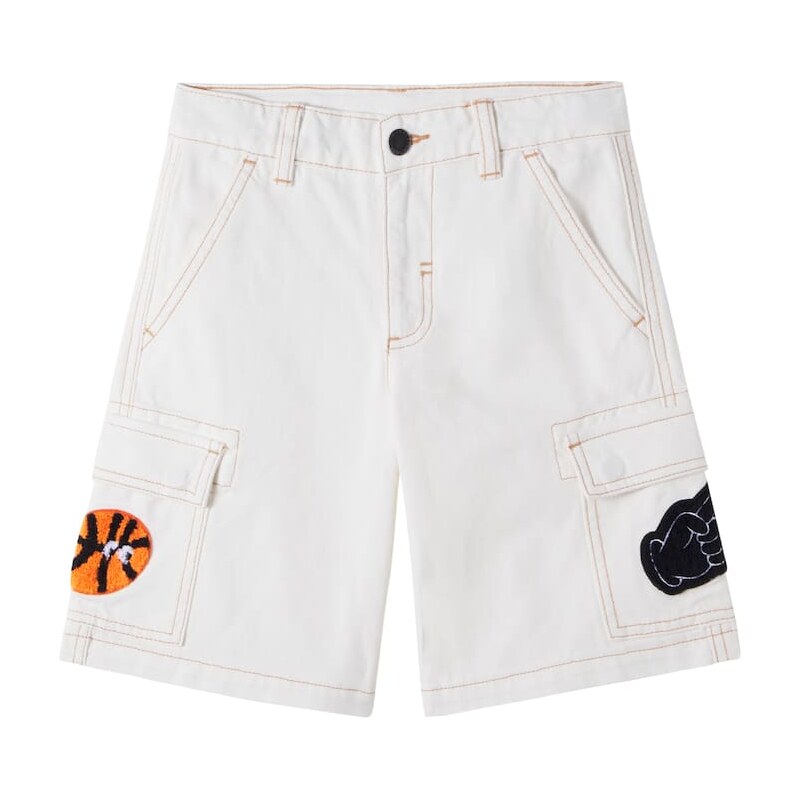 Stella McCartney Kids Patch-appliquÃ denim cargo shorts 67946276