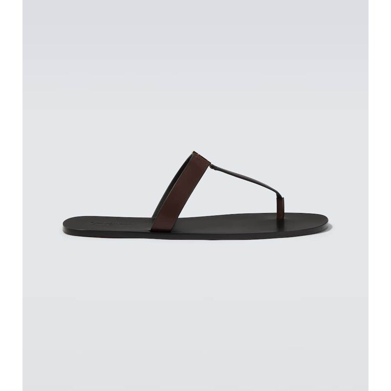 Saint Laurent Cassandre leather thong sandals 68017958