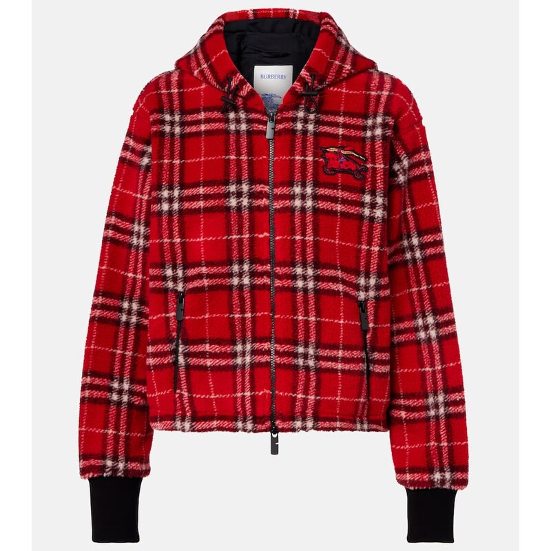 Burberry Burberry Check hooded wool-blend jacket 68017998