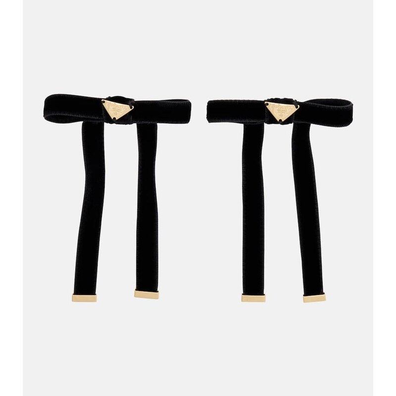 Prada Set of 2 bow-detail velvet barrettes 68136929