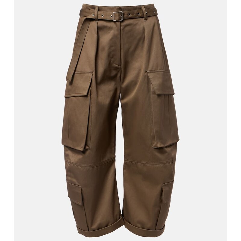 Acne Studios Pama cropped cotton twill barrel-leg cargo pants 68077904