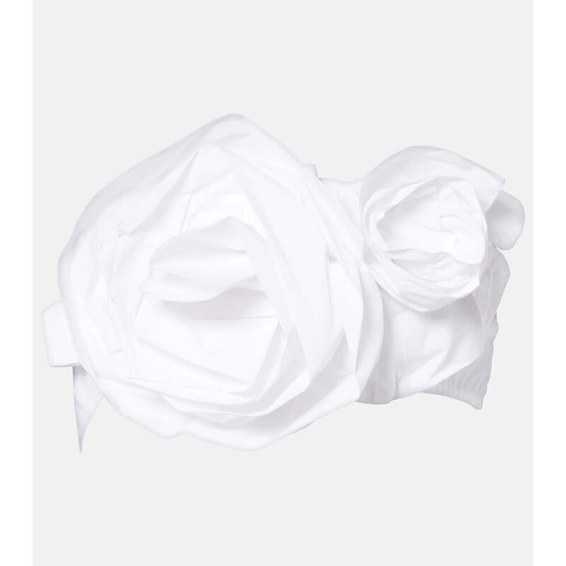Simone Rocha Rosette cotton poplin bandeau top 68413269
