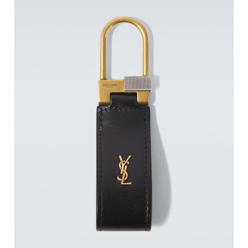 Saint Laurent Tiny Cassandre leather keychain 68051677