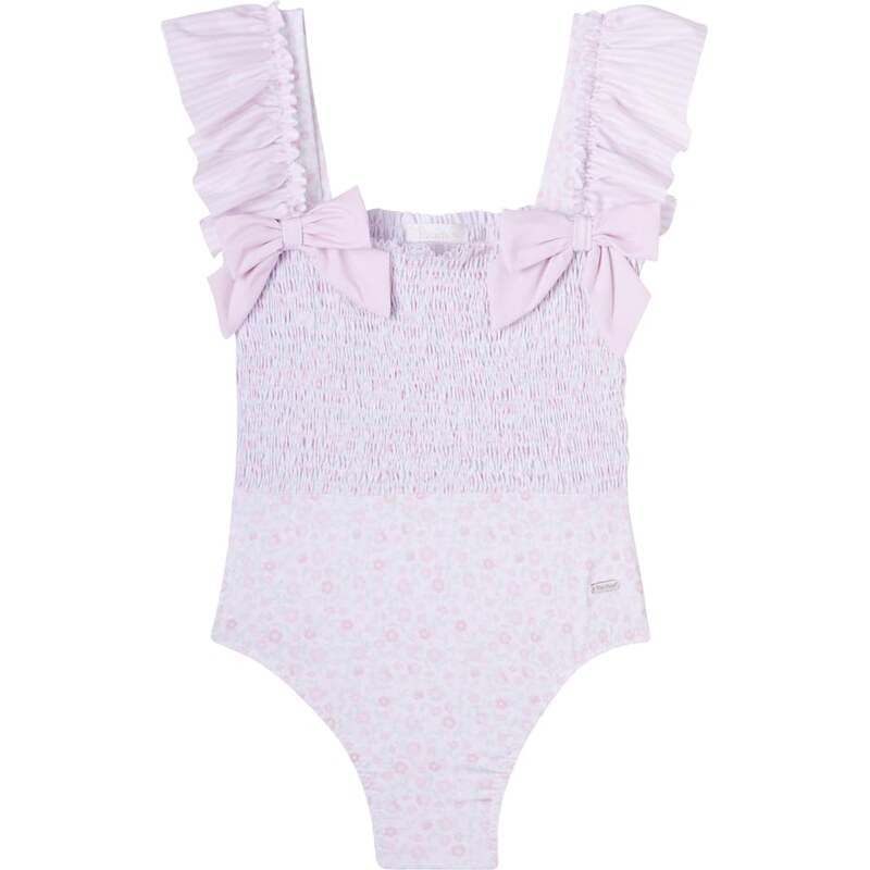 Patachou Floral ruffled shirred swimsuit 68072794