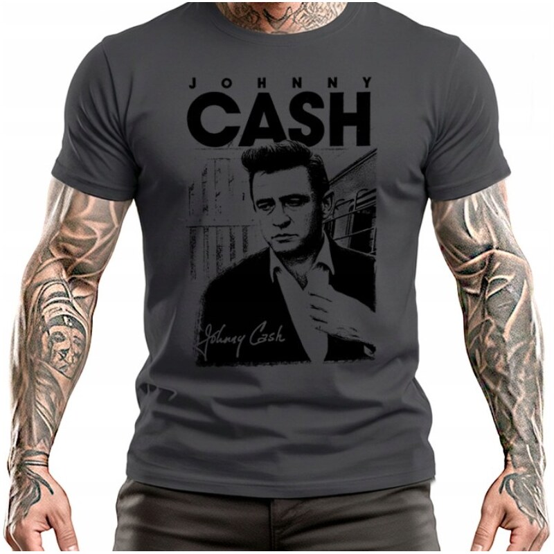 Fruit of the Loom Johnny Cash - Signature Portrait (Anthracite) 67605822