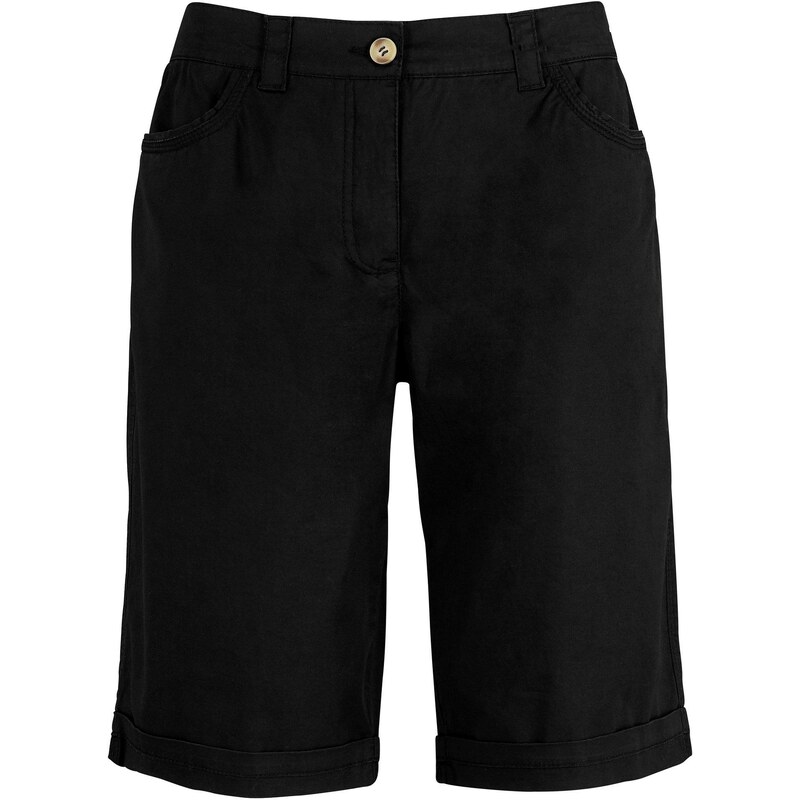 bonprix Bermudy pepertouch s pohodlným pásom, farba čierna 45191923