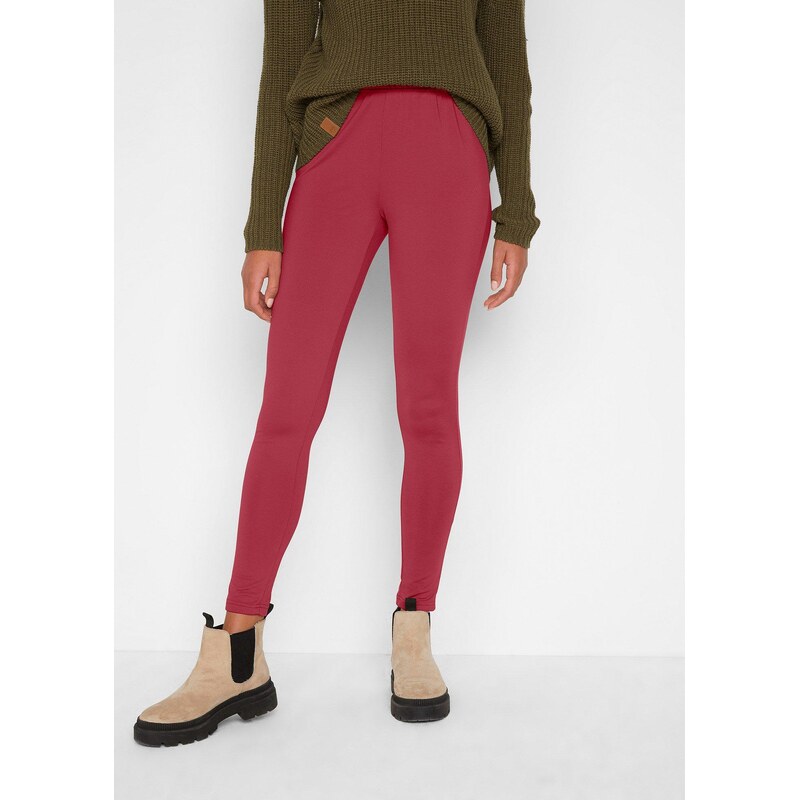 bonprix Termo legíny s pohodlným pásom, farba červená 60418104