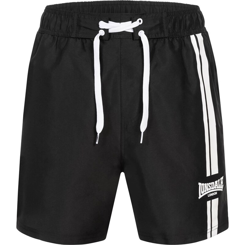 LONSDALE Plavecké šortky Knockan čierna / biela 67631221