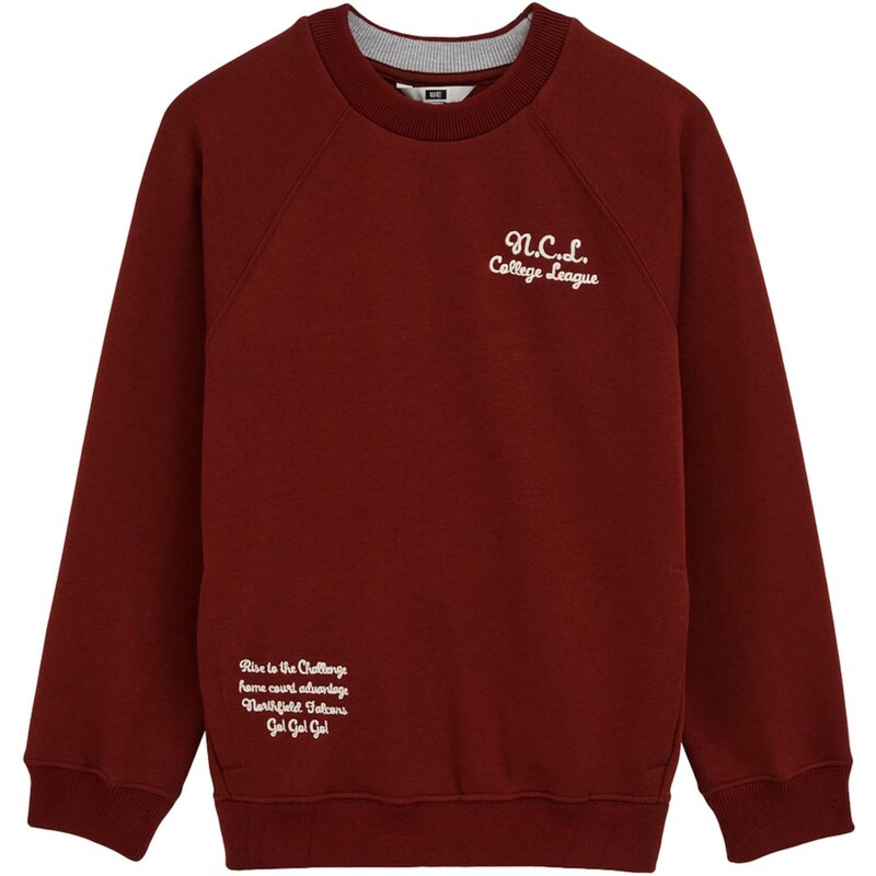 WE Fashion Mikina béžová / tmavočervená 67619444