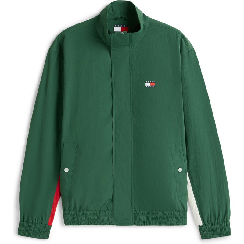 Tommy Jeans Prechodná bunda HERITAGE zelená / červená / biela 67619455