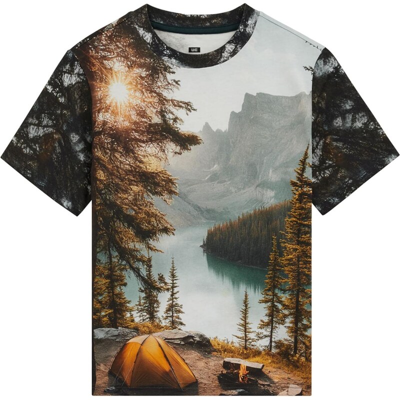 WE Fashion Tričko opálová / tmavohnedá / zlatá žltá / svetlosivá 67619568