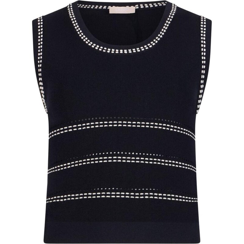 Liu Jo Vyšívaný top krémová / čierna 67619616