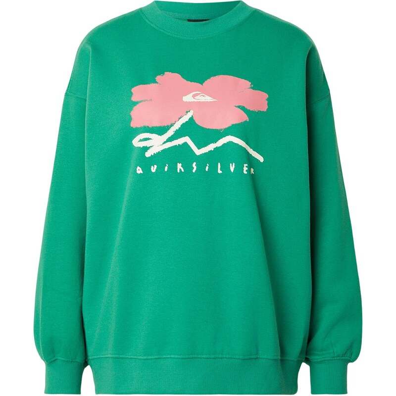 QUIKSILVER Mikina trávovo zelená / ružová / prírodná biela 67619672