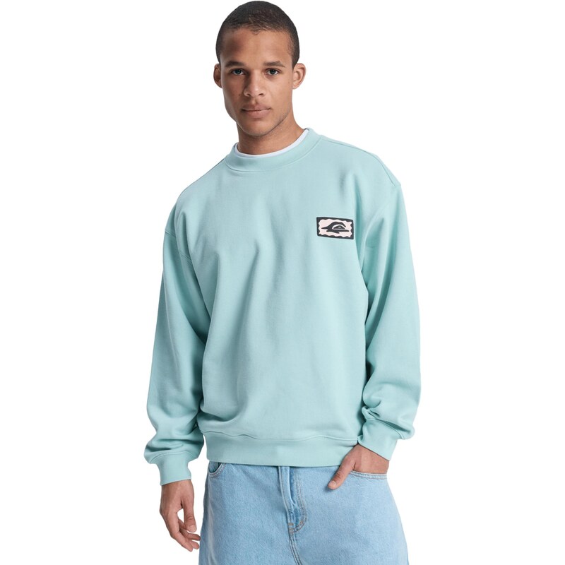 QUIKSILVER Mikina Elevated béžová / pastelovo modrá / čierna 67619695