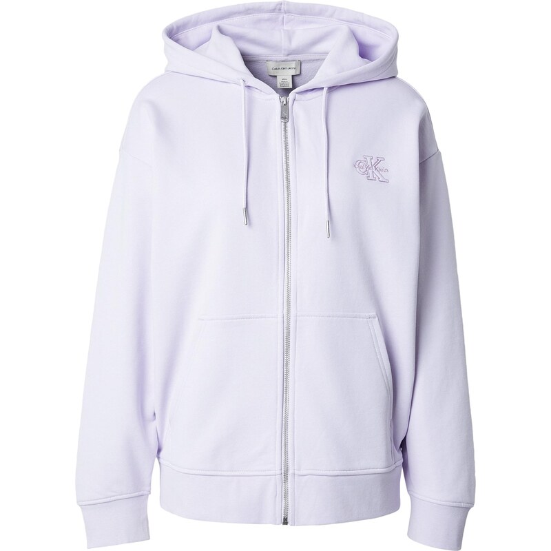 Calvin Klein Jeans Tepláková bunda pastelovo fialová 67619815