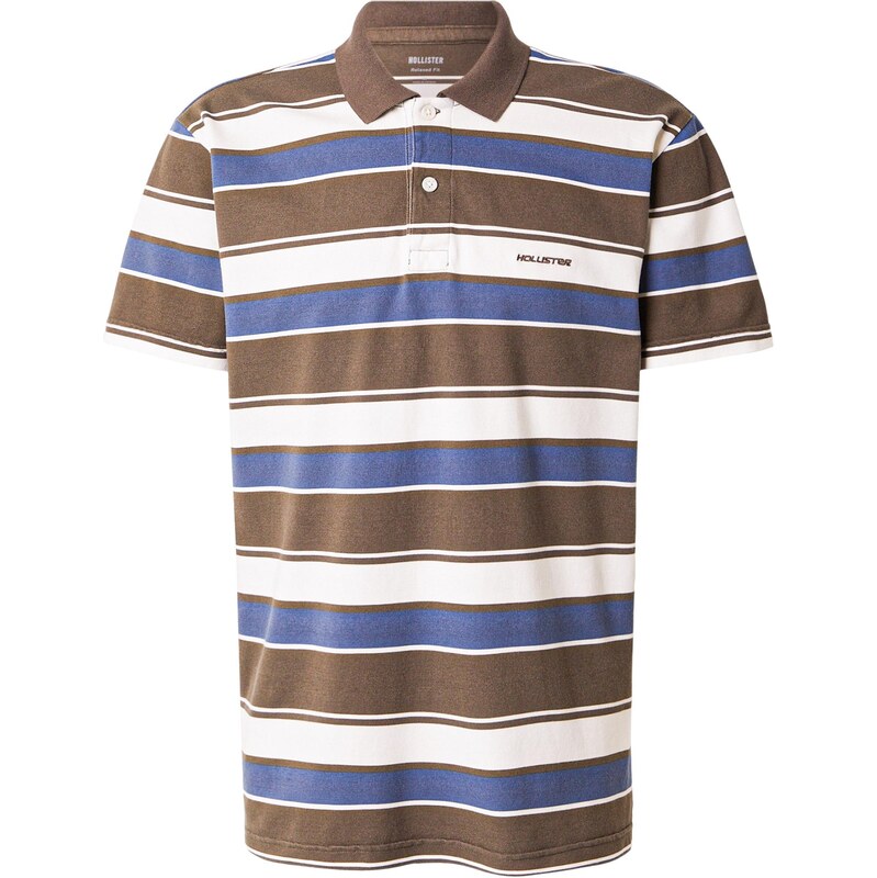 HOLLISTER Tričko tmavomodrá / hnedá / biela 67619863