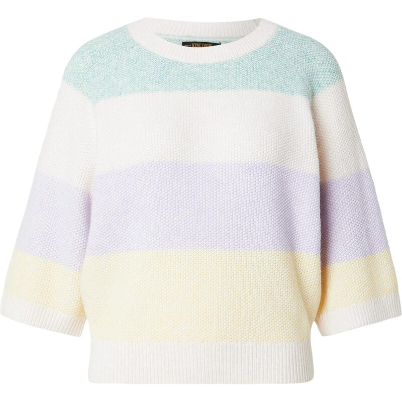 King Louie Sveter Niko krémová / tyrkysová / žltá / levanduľová 67619906