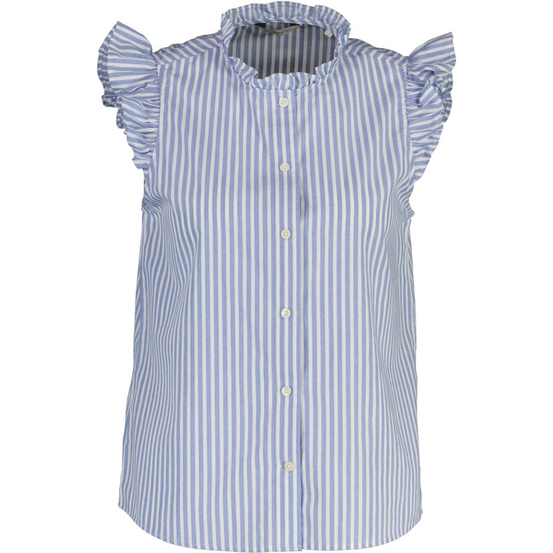 BLÚZKA GANT STRIPE CTN RUFFLE BLOUSE PALACE BLUE 67611835