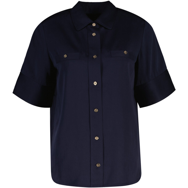 BLÚZKA GANT REG FLUID SS SHIRT BLOUSE EVENING BLUE 67611846