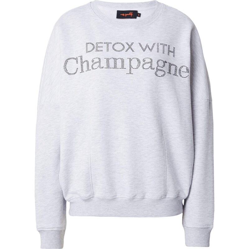 miss goodlife Mikina Detox With Champange svetlosivá / čierna 67620012