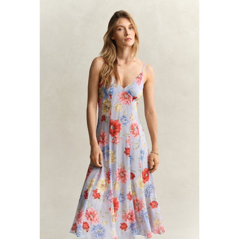 ŠATY GANT FLORAL PRINT STRAP DRESS LIGHT BLUE 67611852