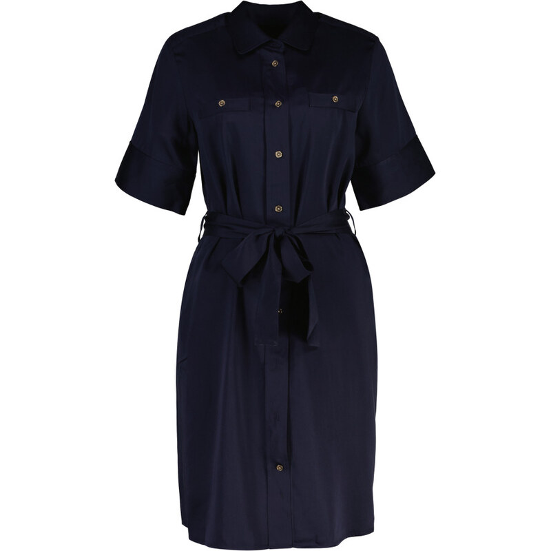 ŠATY GANT FLUID BELTED SS SHIRT DRESS EVENING BLUE 67611864