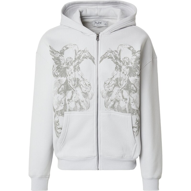 HOLLISTER Tepláková bunda sivá / svetlosivá 67620066