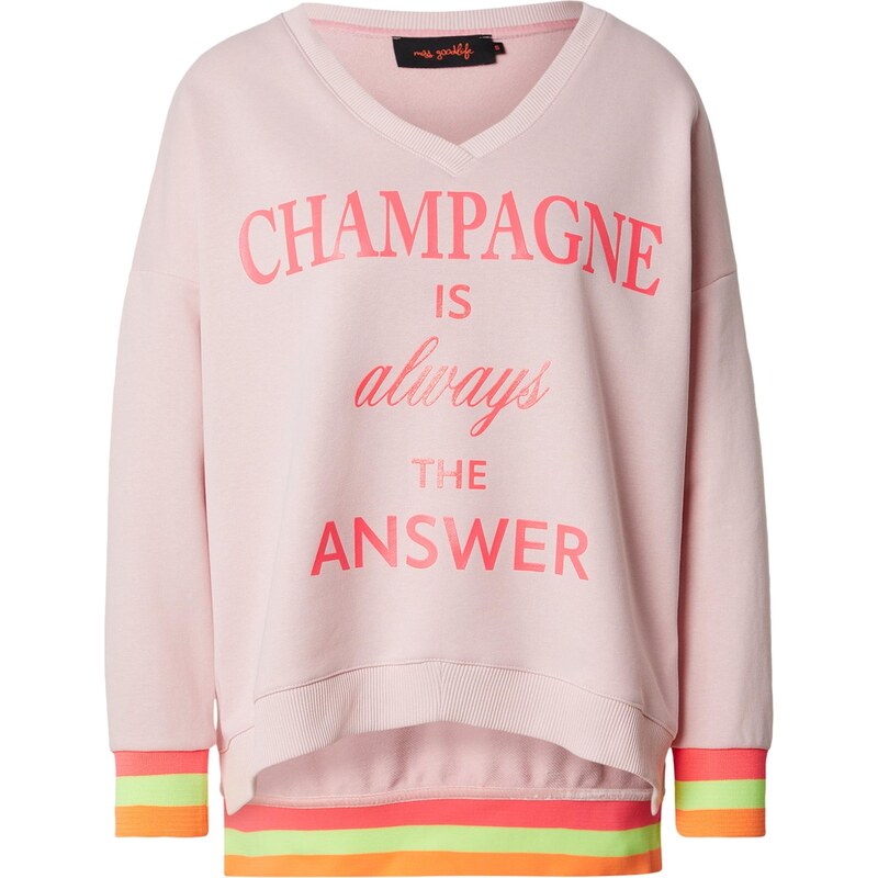 miss goodlife Mikina Champagne Is The Answer limetová / oranžová / 67620267