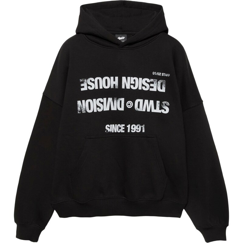 Pull&Bear Mikina SUDADERA čierna / biela 67620301