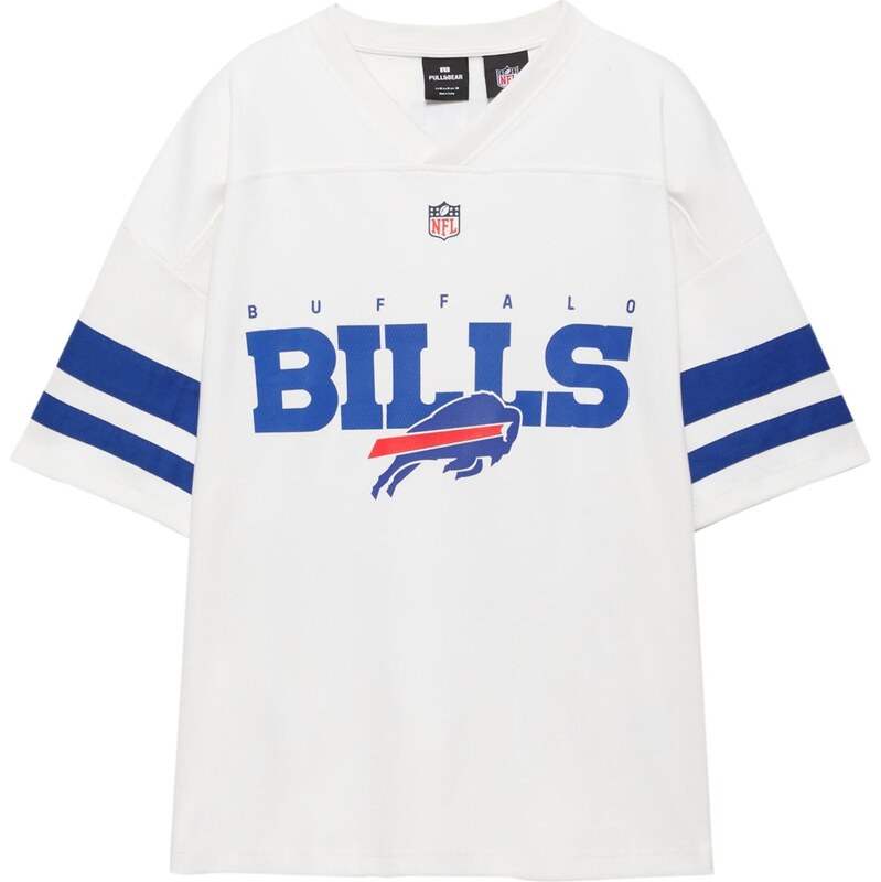 Pull&Bear Tričko NFL BILLS modrá / červená / biela 67620288