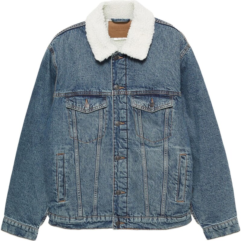 Pull&Bear Prechodná bunda modrá denim 67620397