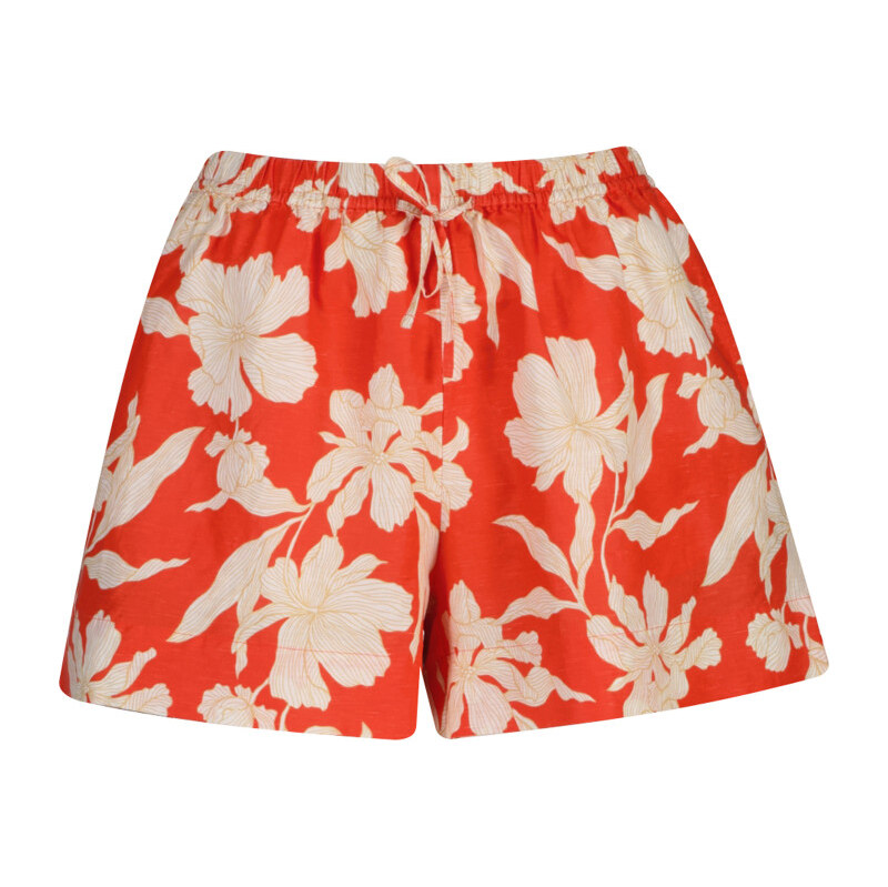 ŠORTKY GANT FLORAL PRINT LINEN PULL ON SHORTS PERFECT RED 67611829