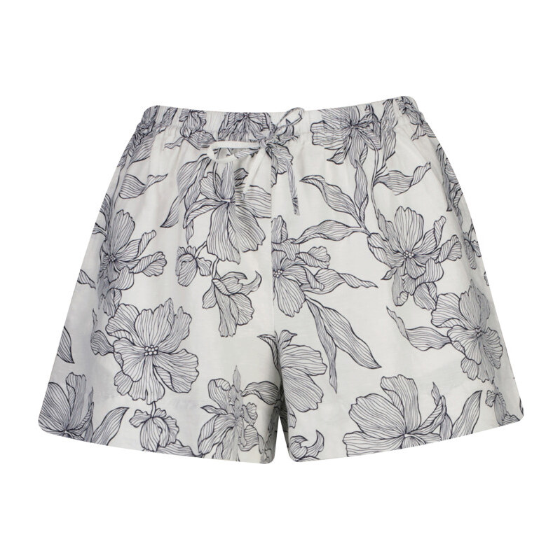 ŠORTKY GANT FLORAL PRINT LINEN PULL ON SHORTS EVENING BLUE 67611828