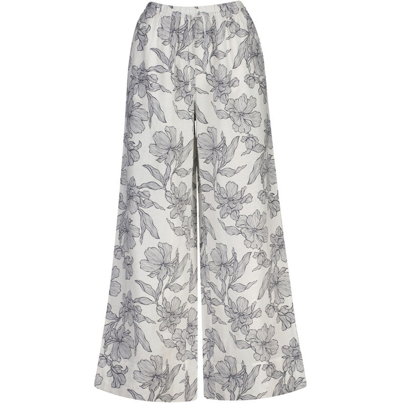 NOHAVICE GANT FLORAL PRINT LINEN PULL ON PANTS EVENING BLUE 67611832