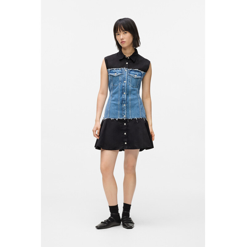 ŠATY KARL LAGERFELD JEANS KLJ MIXED MATERIAL DRESS 67611882