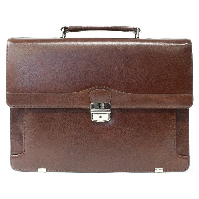 Arwel Hnedá kožená aktovka so štyrmi vnútornými priehradkami 112-6002 67611904